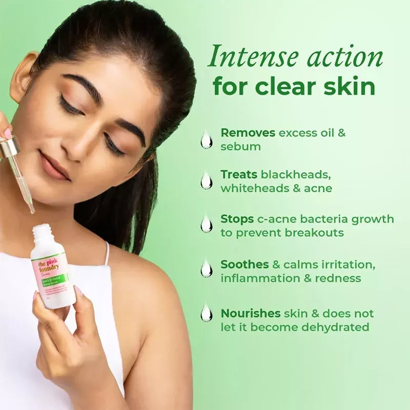 The Pink Foundry Acne & Oil Control Intense Face Serum with 2% Salicylic Acid | Grocsy