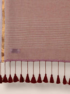 Suta Women Maroon Mul Cotton Saree With Zari Border And Ghicha Pallu | Grocsy