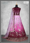 Maroon Net Thread With Sequence Work Lahenga Choli - Nimaya Ishani | Grocsy