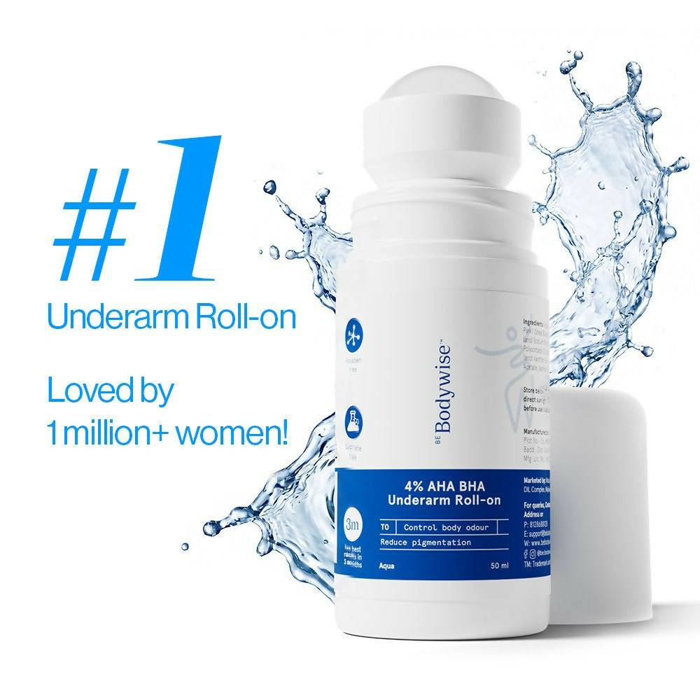 Be Bodywise 4% AHA BHA Underarm Roll On - Aqua | Grocsy