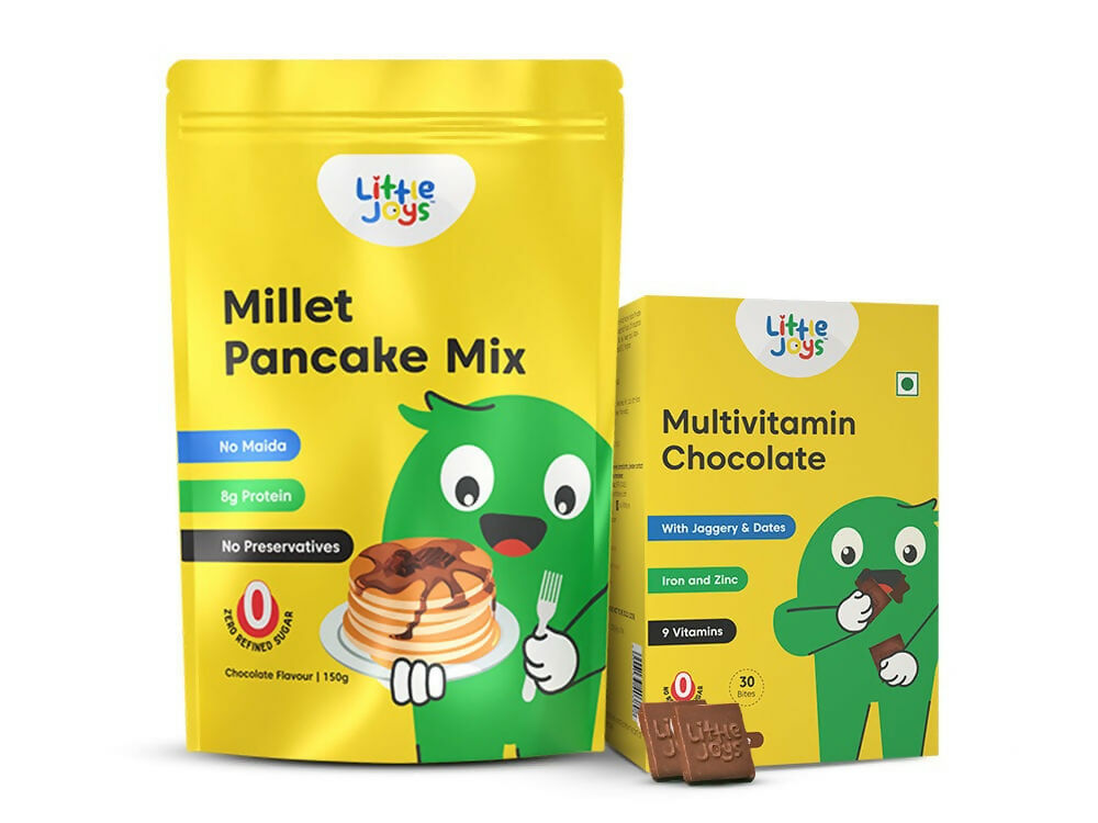 Little Joys Millet Pancake Mix + Multivitamin Chocolate Combo | Grocsy