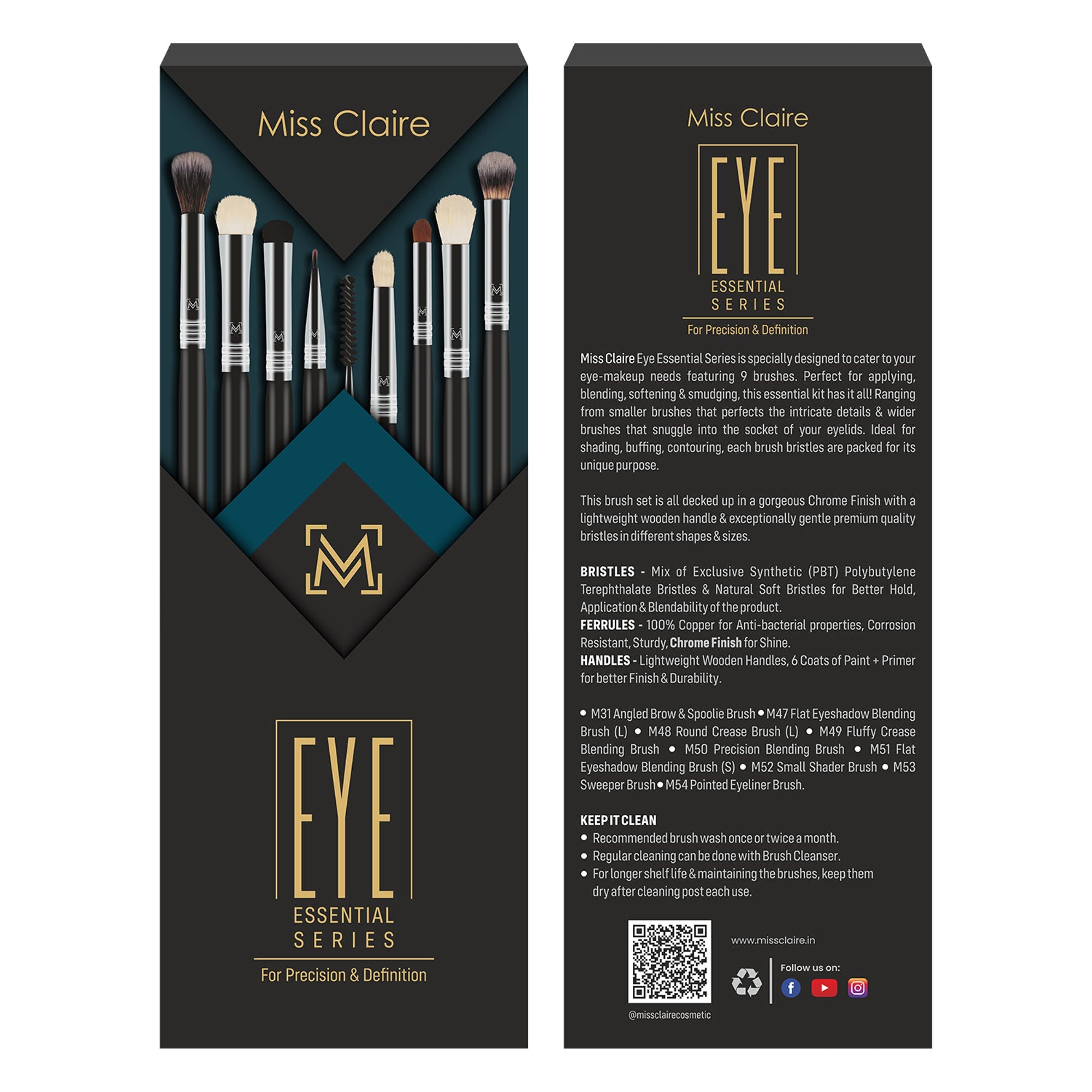 Miss Claire Eye Essential Series (9 Brush Set) | Grocsy