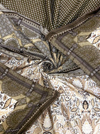 BELLA CASA Brown & Beige Ethnic Motifs Cotton 350 TC King Bedsheet with 2 Pillow Covers | Grocsy