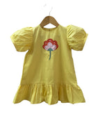 ArthLife Yellow Flower Patch Casual Dress | Grocsy