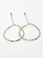 NVR Women Silver Plated Multicolour Artificial Beads Anklet | Grocsy