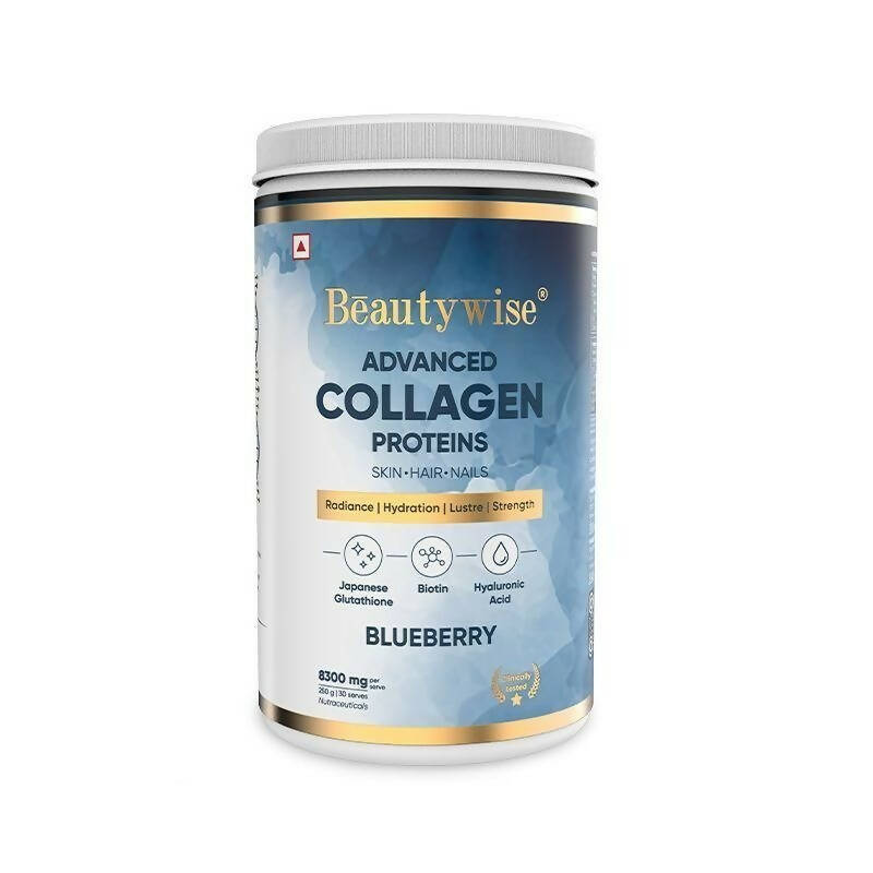 Beautywise Advanced Marine Collagen Anti-Aging Powder - Glutathione, HA & Biotin - Blueberry | Grocsy