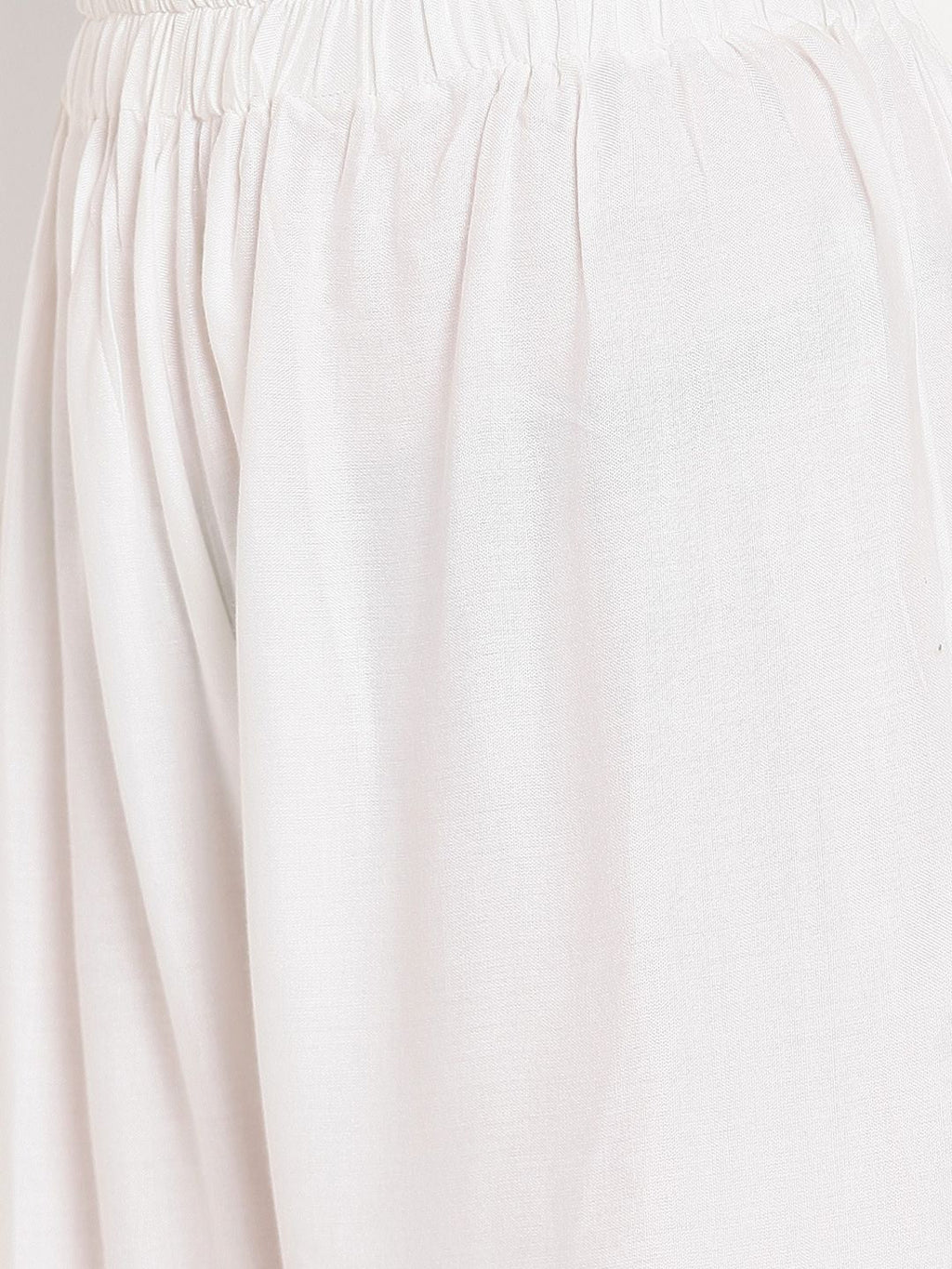 TAG 7 Women White Solid Flared Palazzos | Grocsy