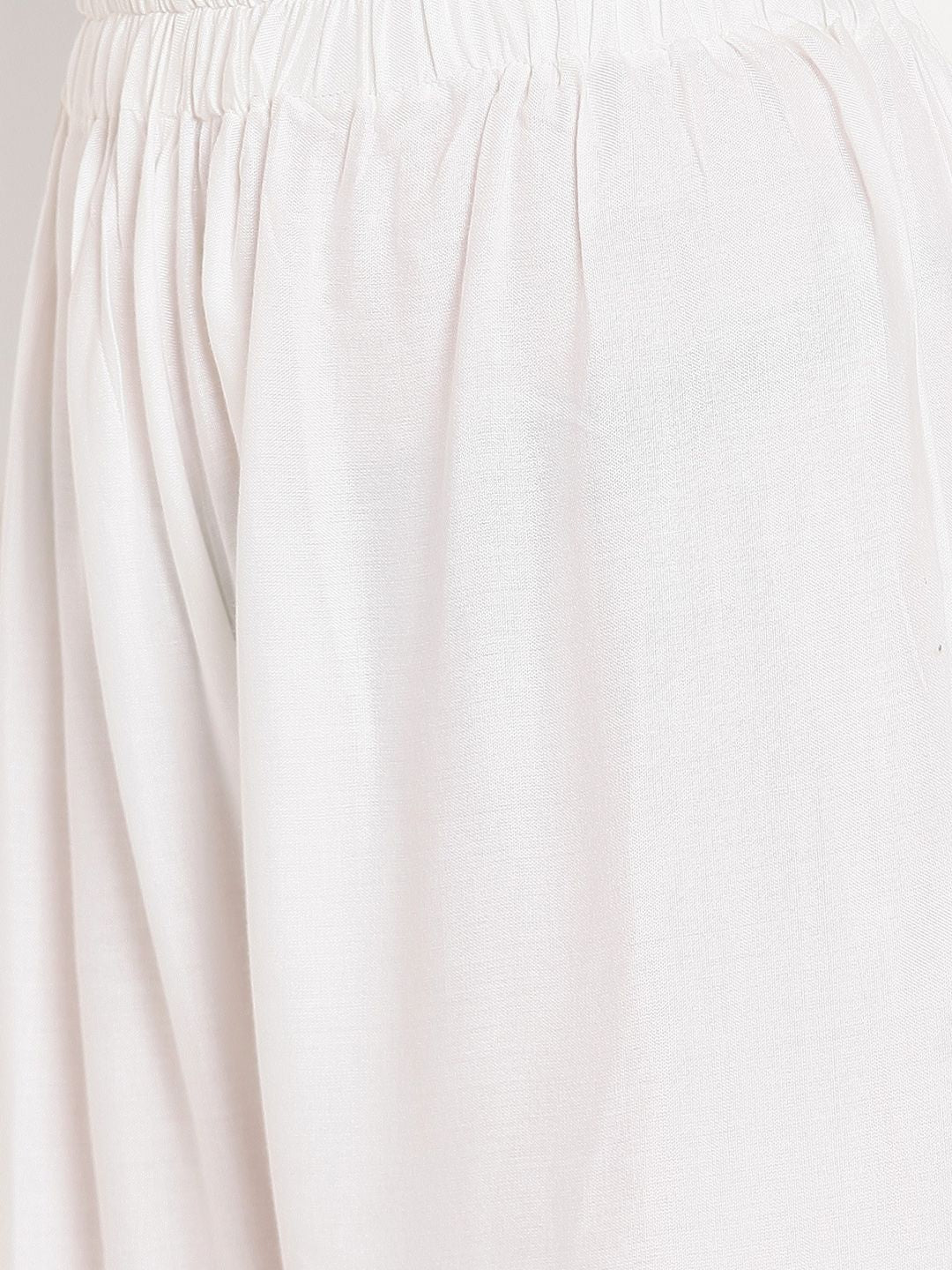TAG 7 Women White Solid Flared Palazzos | Grocsy