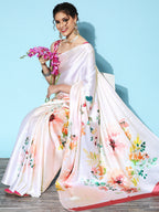 Saree Mall Floral Saree with Printed Border | Grocsy