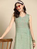 Sangria Women Ethnic Motifs Printed Thread Work Kurta | Grocsy