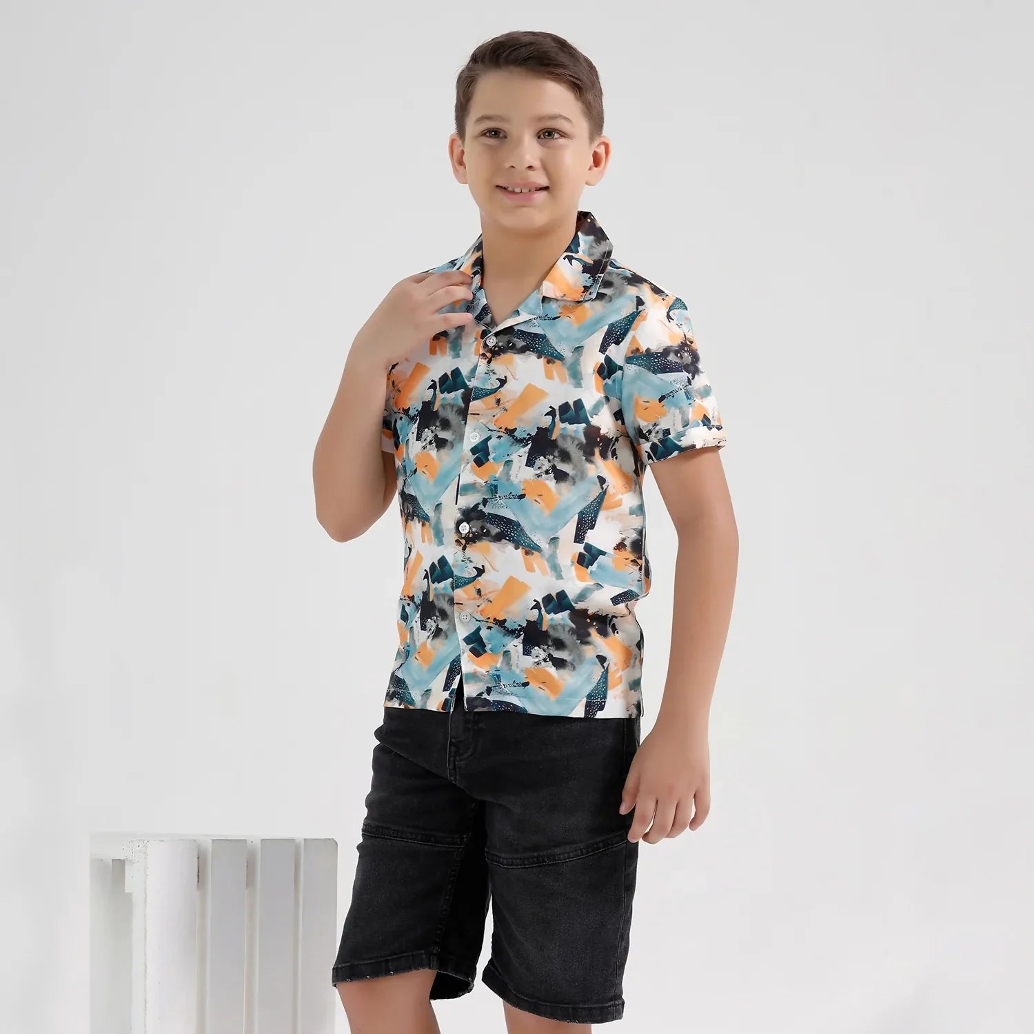Chilins Boys Beach Resort Regular Fit Printed Shirt | Grocsy