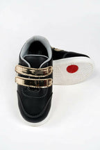 Tiny Bugs For Boys & Girls Double Velcro Sneakers - Black | Grocsy