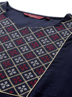 Sangria Women Geometric Yoke Design Kurta | Grocsy