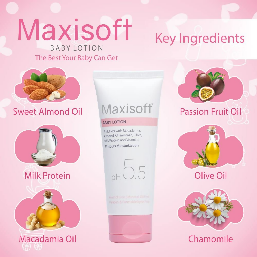 Maxisoft Baby Lotion For Moisturizing Soft & Dry Skin For Kids | Grocsy