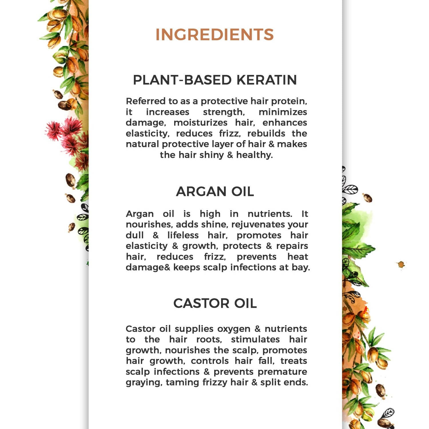 The Organic Forest Keratin, Castor & Moroccan Argan Oil Shampoo | Grocsy