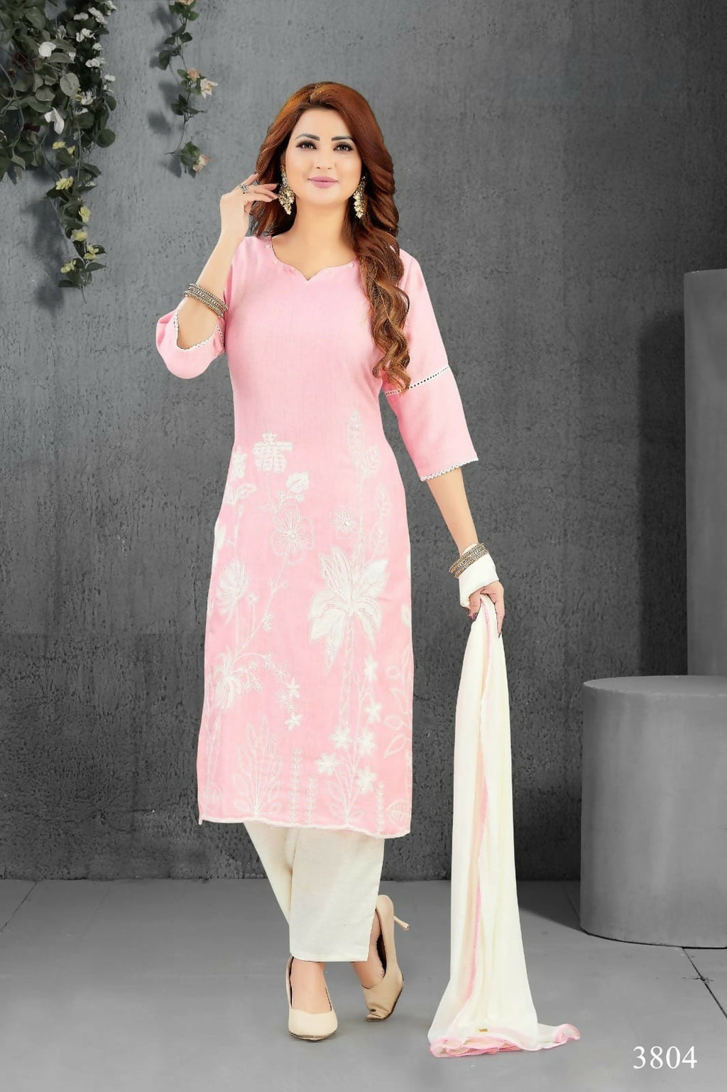 Joban Fashion Lilan Cotton Pink Color Kurta Set | Grocsy