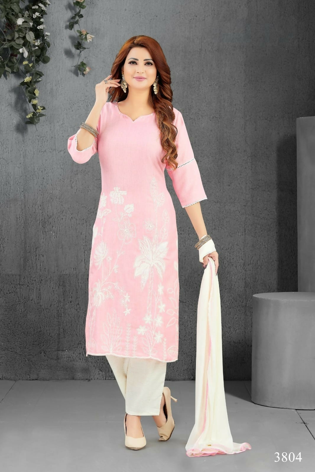 Joban Fashion Lilan Cotton Pink Color Kurta Set | Grocsy