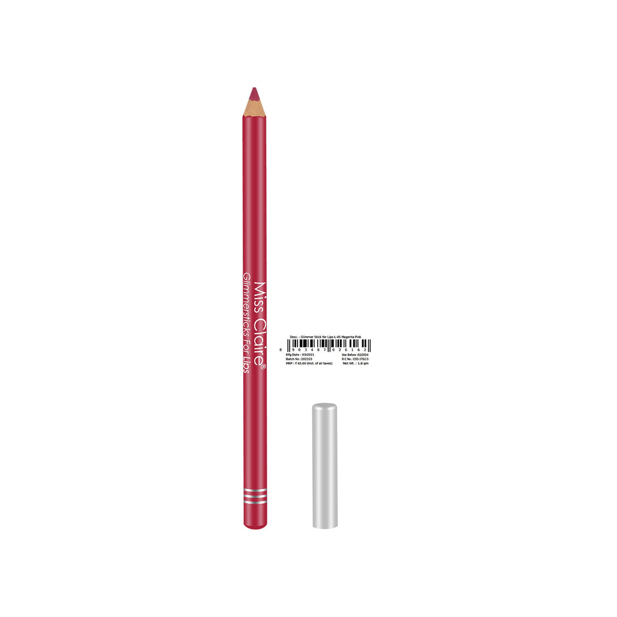 Miss Claire Glimmersticks For Lips - Magenta Pink L-45 | Grocsy