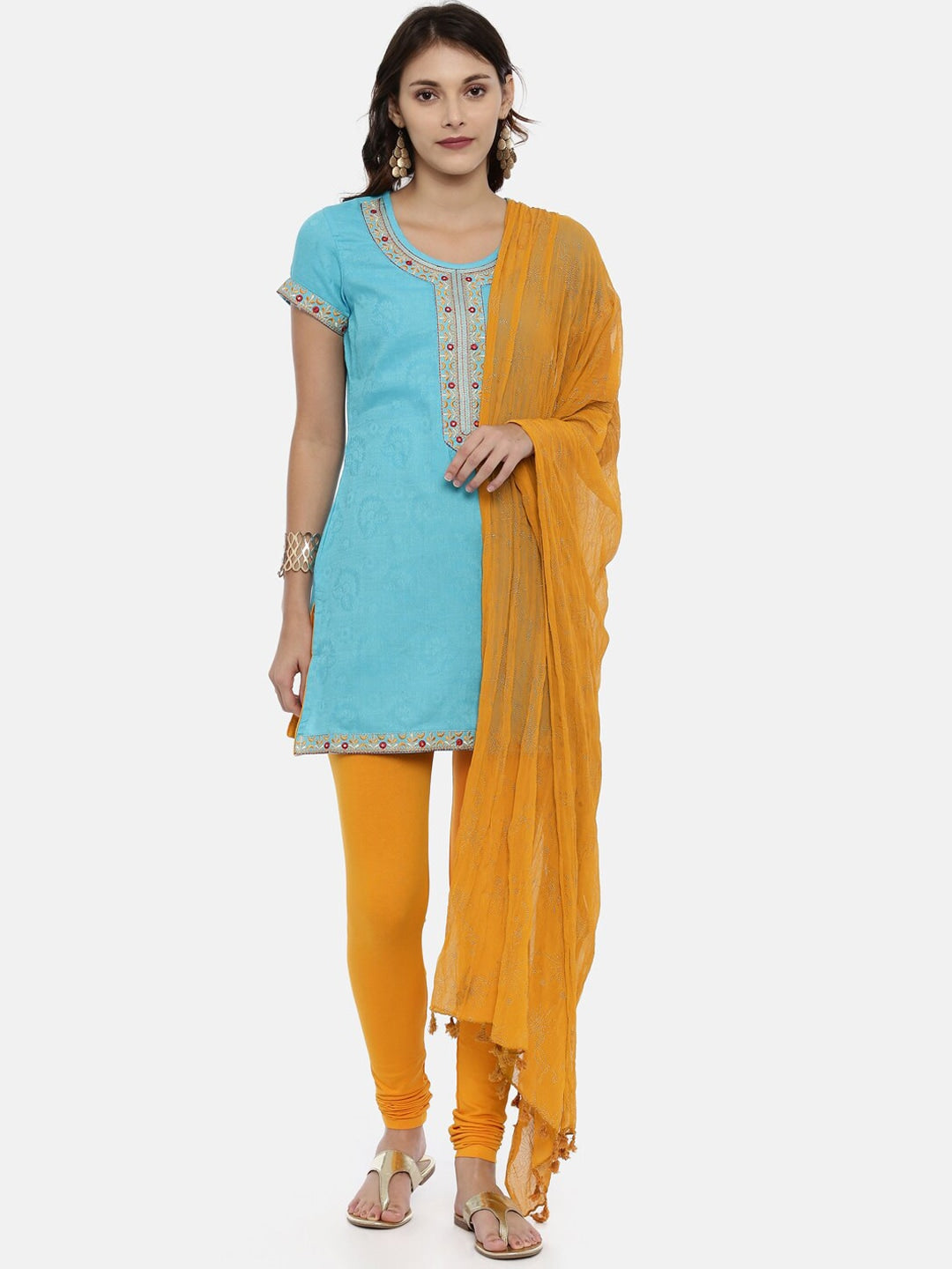 Souchii Mustard Solid Dupatta | Grocsy