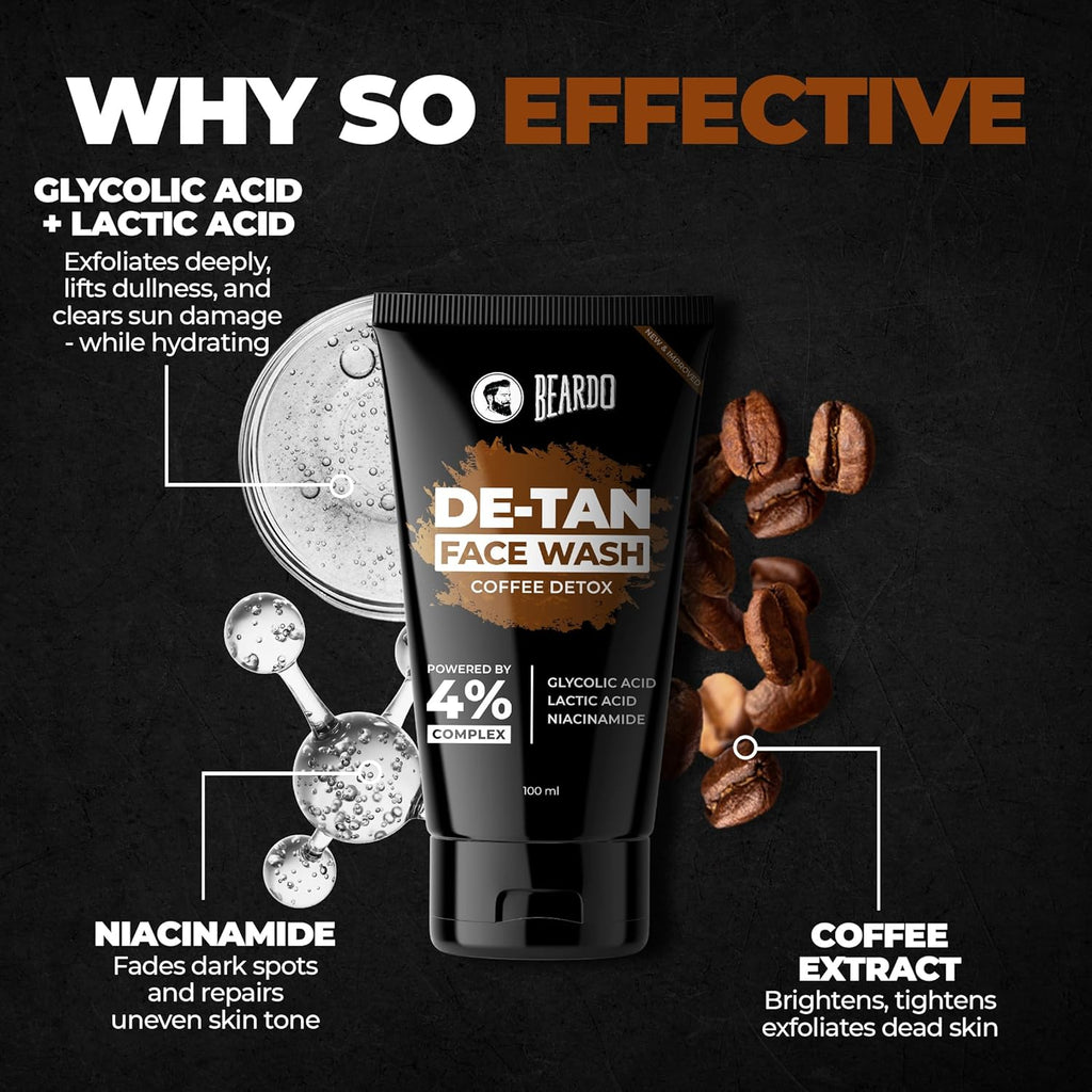 Beardo De-Tan Face Wash Coffee Detox | Grocsy