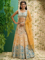 Tulsi Art Beautiful Multicolor Digital Printed Art Silk Event Wear Lehenga Choli | Grocsy