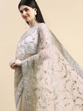 kasee Floral Embroidered Sequinned Net Saree | Grocsy