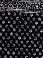 Rajasthan Decor Black & White Ethnic Motifs 144 TC Cotton 1 Queen Bedsheet with 2 Pillow Covers | Grocsy
