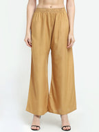 TAG 7 Women Pack of 2 Maroon & Beige Solid Wide-Leg Palazzos | Grocsy