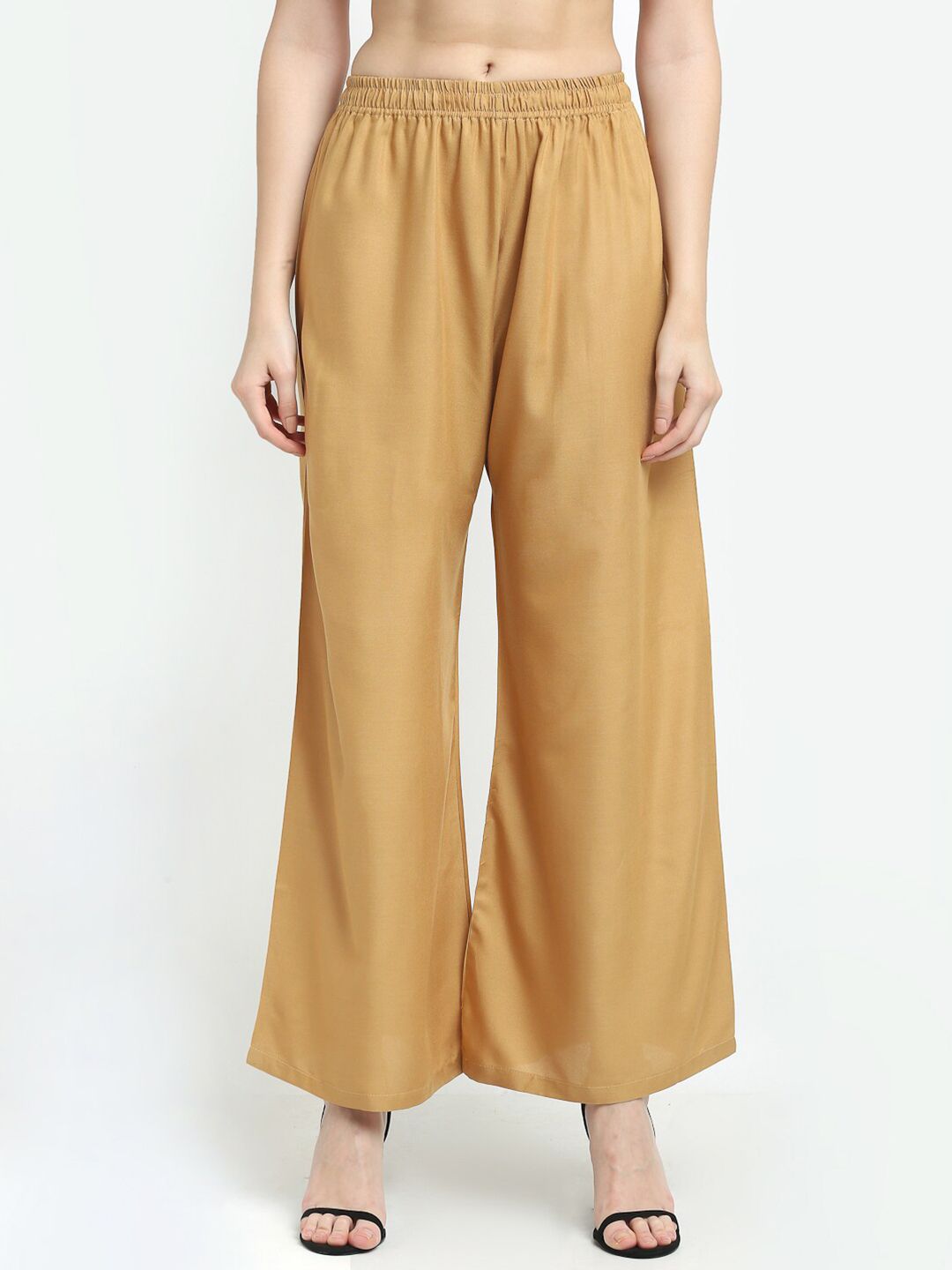 TAG 7 Women Pack of 2 Maroon & Beige Solid Wide-Leg Palazzos | Grocsy