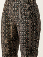 All About You Women Black & Golden Printed Sequinned Kurta with Trousers | Grocsy