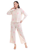 Jaitra Apparels Off White Embroidered Premium Pure Cotton Co-Ord Set For Women | Grocsy