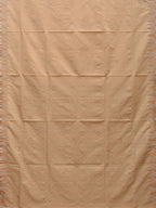 Beige Khadi Cotton Handloom Saree with Temple Border Design - Global Threads | Grocsy
