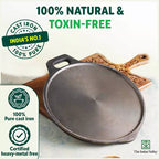 The Indus Valley Super Smooth Cast Iron Tawa,Pre-seasoned, Nonstick, 100% Pure, Toxin-free, Induction, 28/30.5cm, 2.8/2.9kg | Grocsy