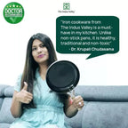 The Indus Valley 100% Pure Iron Cookware Set: Tawa+ Fry Pan+ Wok, Toxin-free Sheet Iron, Pre-seasoned, Induction & Gas, Kitchen Set for Home, Kadai | Grocsy