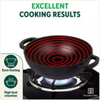 The Indus Valley CASTrong Cast Iron Kadai ,Pre-seasoned, Nonstick, 100% Pure, Toxin-free, Induction, Spatula, 25.4 cm, 2.3L, 2.5kg | Grocsy