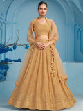 Tulsi Art Bewitching Beige Thread Embroidered Georgette Monochrome Lehenga Choli | Grocsy