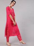 Aks Ethnic Motifs Yoke Design Straight Kurta And Trousers | Grocsy