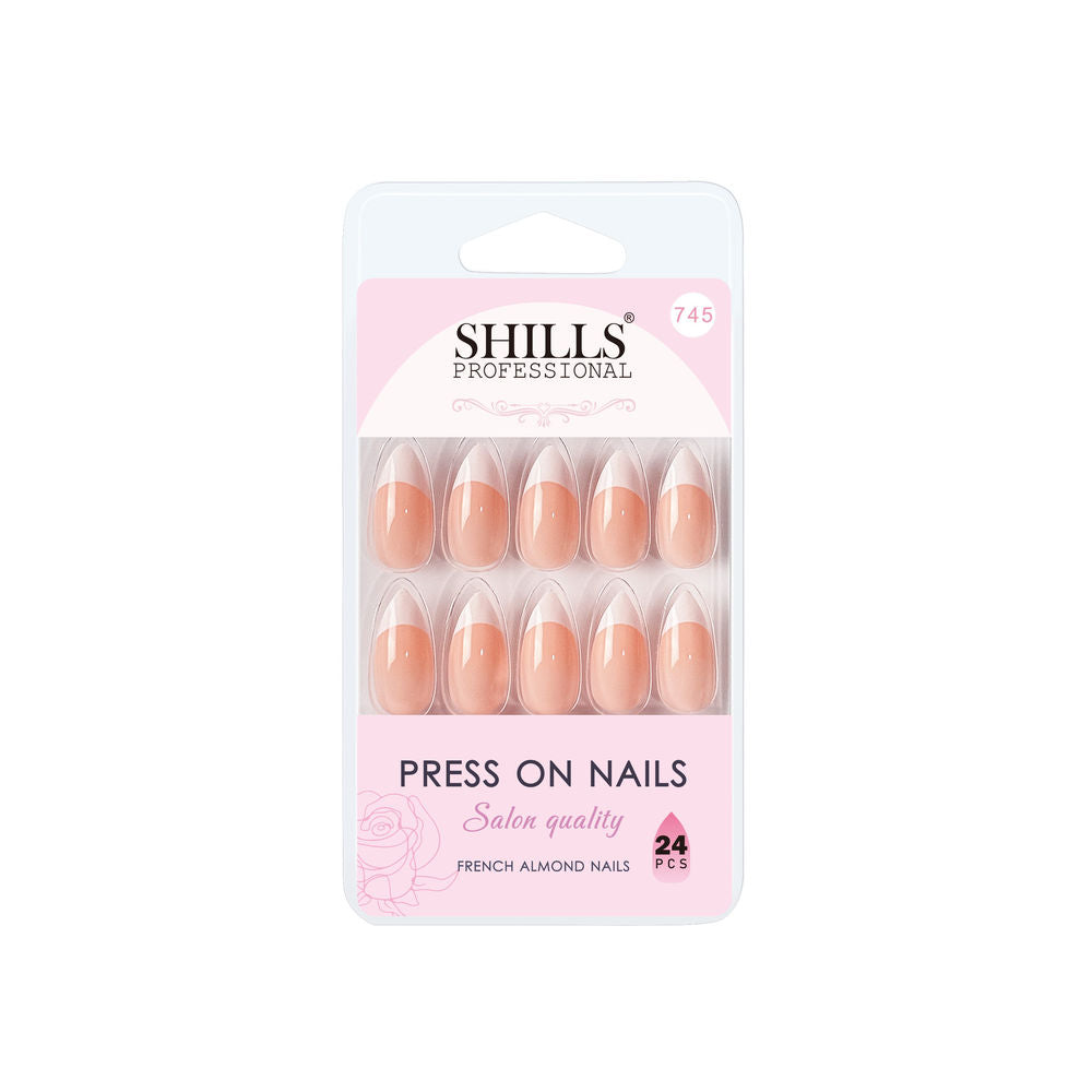Shills Professional Reusable Press On Nails French Almond - SPN745 | Grocsy