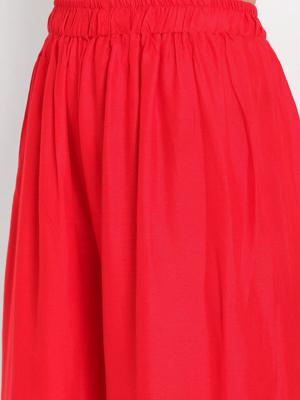 TAG 7 Women Red & Navy Blue Set of 2 Flared Ethnic Palazzos | Grocsy