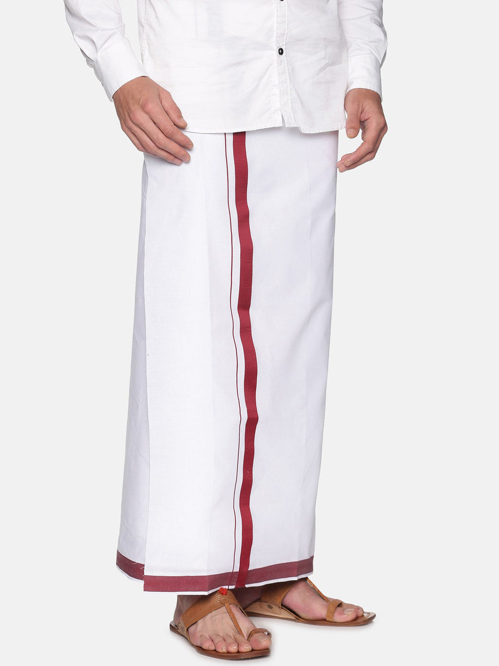 Sethukrishna Men White Solid Dhoti | Grocsy