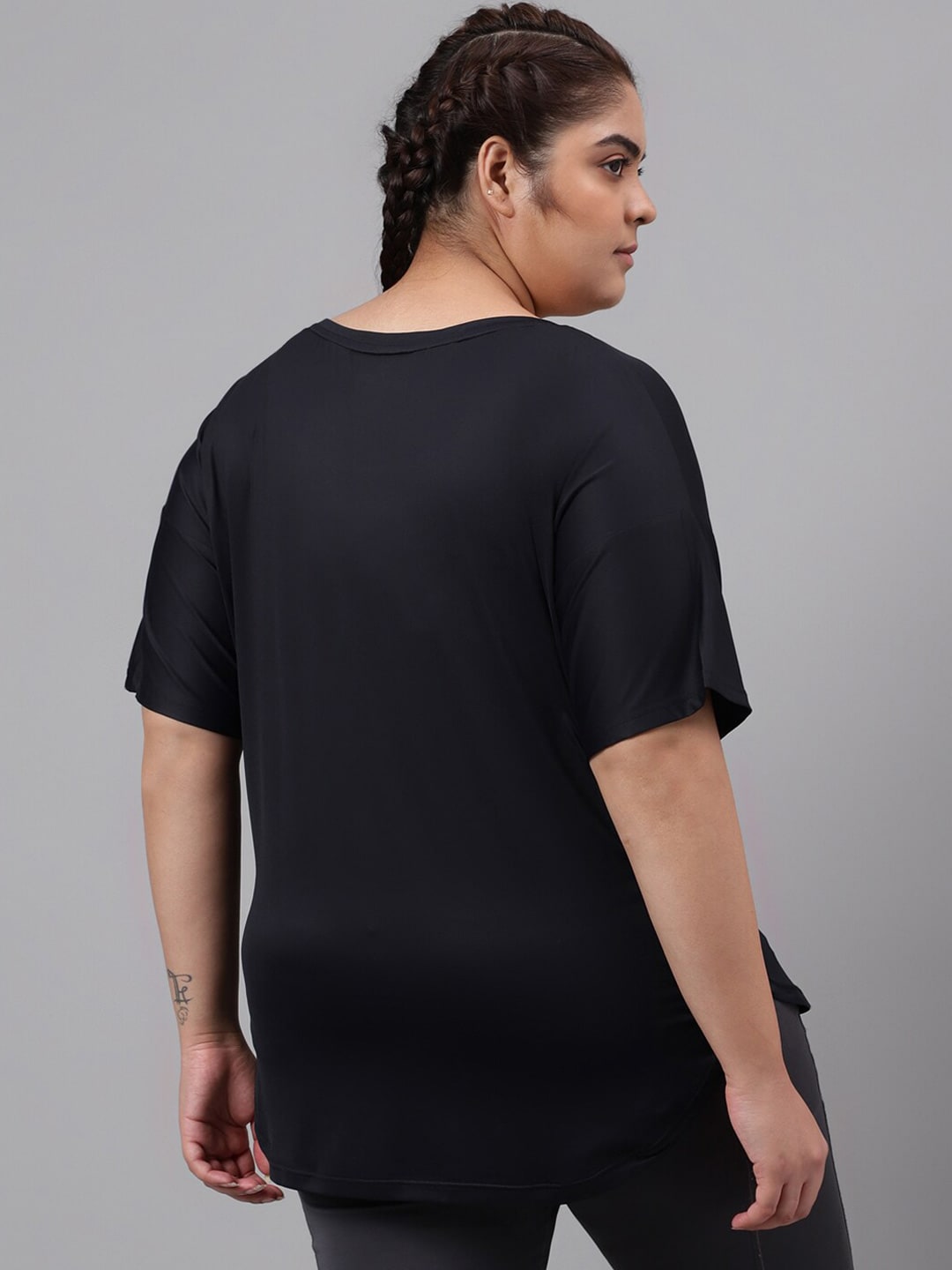 MKH Plus Size Typography Printed Dri-FIT T-shirt | Grocsy