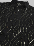 Sojanya Sequined Mandarin Collar Pure Cotton Kurta | Grocsy