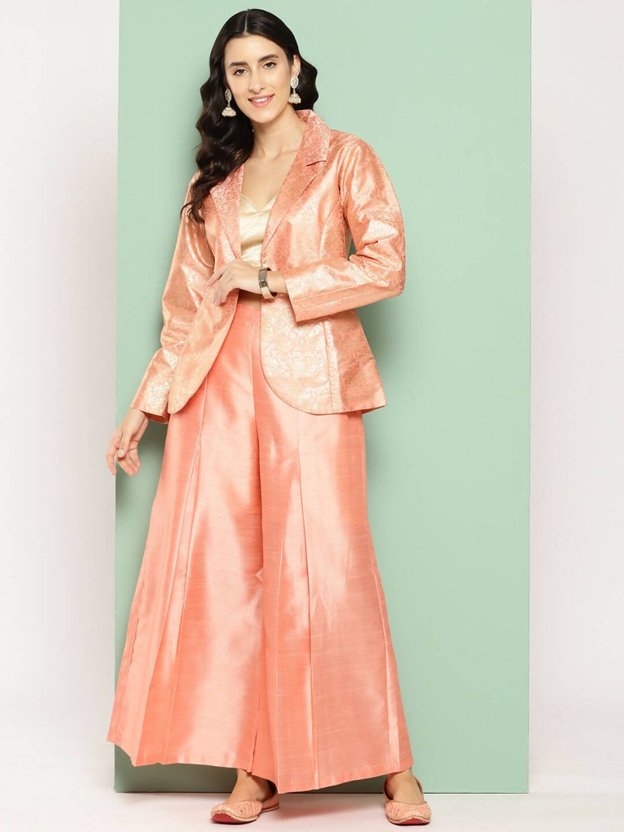 Ahalyaa Women's Traditional Wear Co-ods - Peach | Grocsy