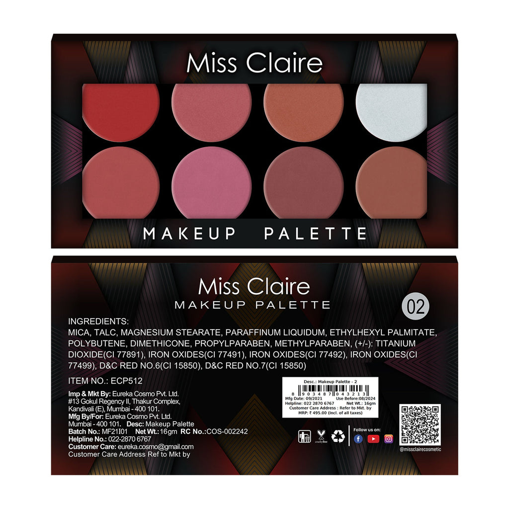 Miss Claire Makeup Palette - 2 | Grocsy