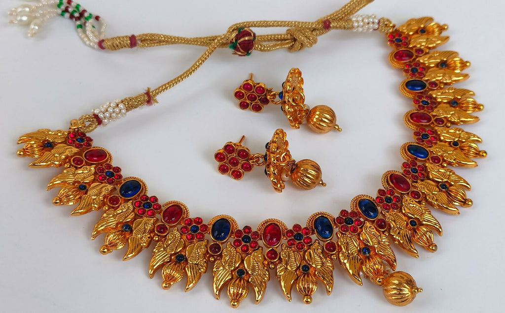 Kemp Peacock Pink & Blue Necklace Set