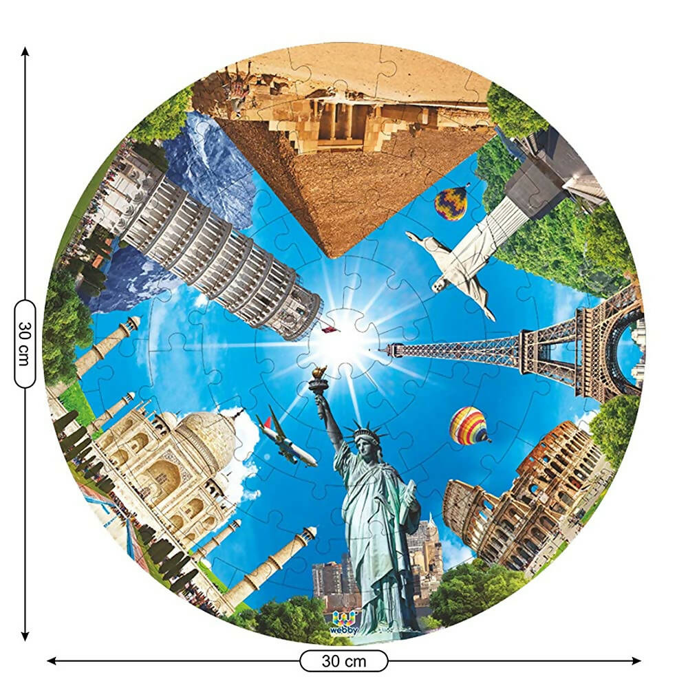 Webby Wooden Seven Wonders of The World Jigsaw Puzzle-60 Pcs | Grocsy