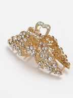 Panash Women Gold-Toned & White Embellished Claw Clip | Grocsy