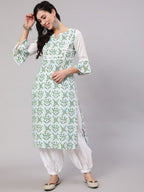 Aks Tropical Printed Bell Sleeves Kurta | Grocsy