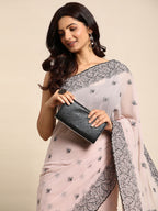 kasee Floral Pure Chiffon Saree | Grocsy