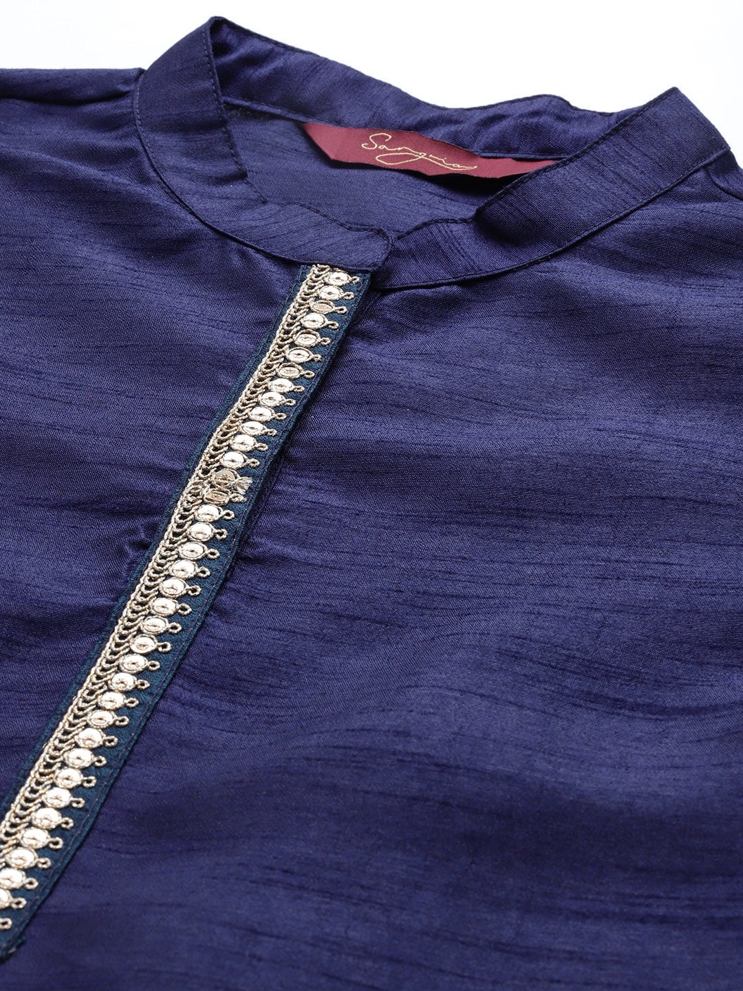 Sangria Women Navy Blue Solid Straight Kurta | Grocsy